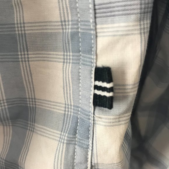 Nautica Blue and White Plaid Button-Down Shirt - Picture 6 of 12